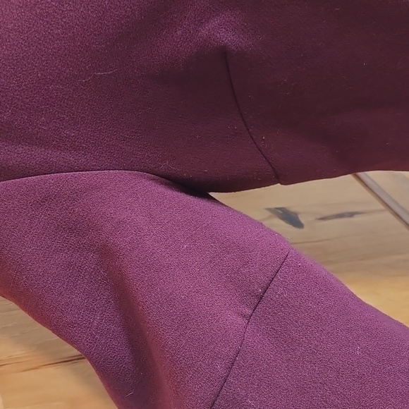 Banana Republic Burgundy And Faux Leather Shift Dress Pockets Womens Size 8 - Picture 7 of 9